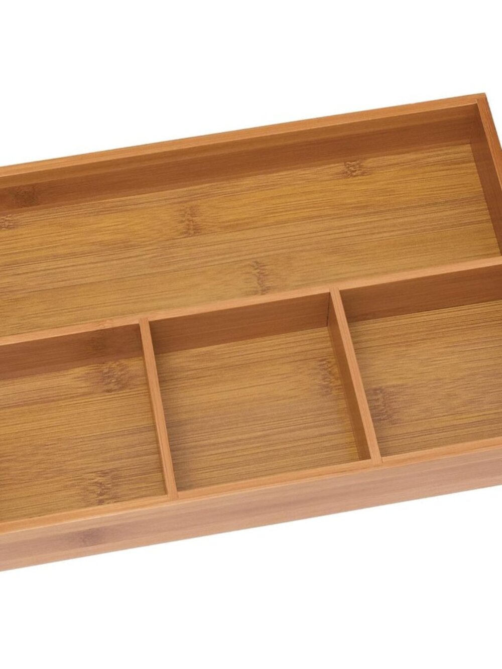 824, Bamboo Wood 4-Compartment Organizer Tray, 11 5/8" x 7 7/8" x 1 3/4"